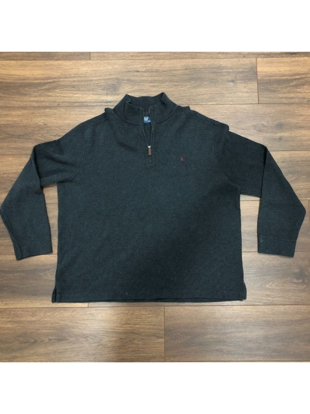 Polo Ralph Lauren Mens Sz XXL Quarter Zip Sweater Gray Cotton Mock Neck Logo